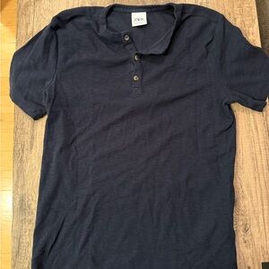 Zara Men's Dark Blue Polo Shirt